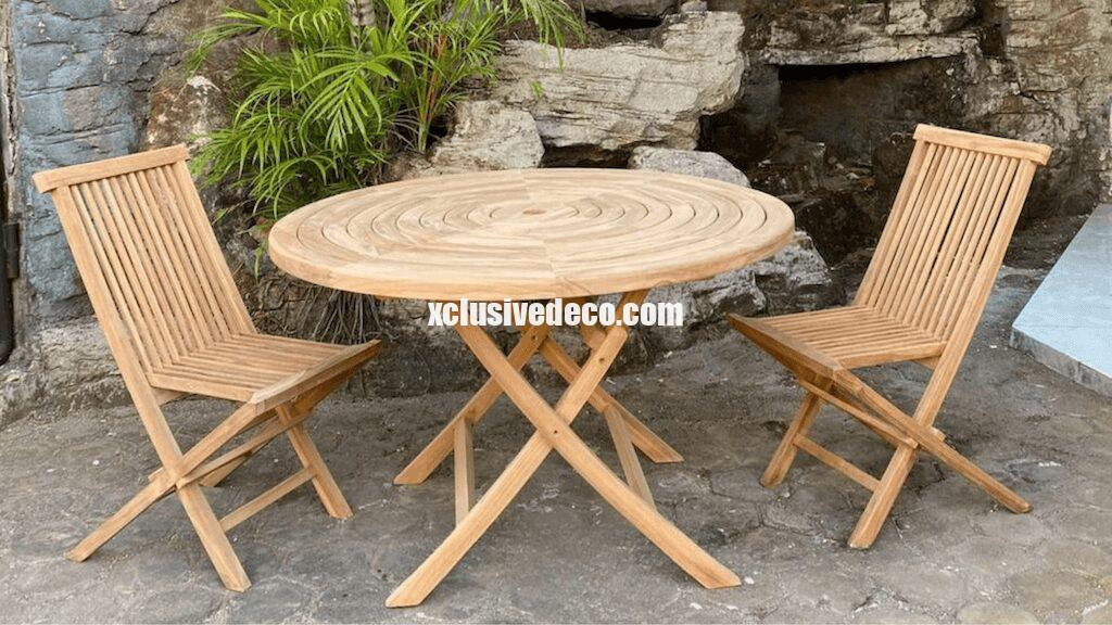 Salon de Jardin en Teck 2 personnes