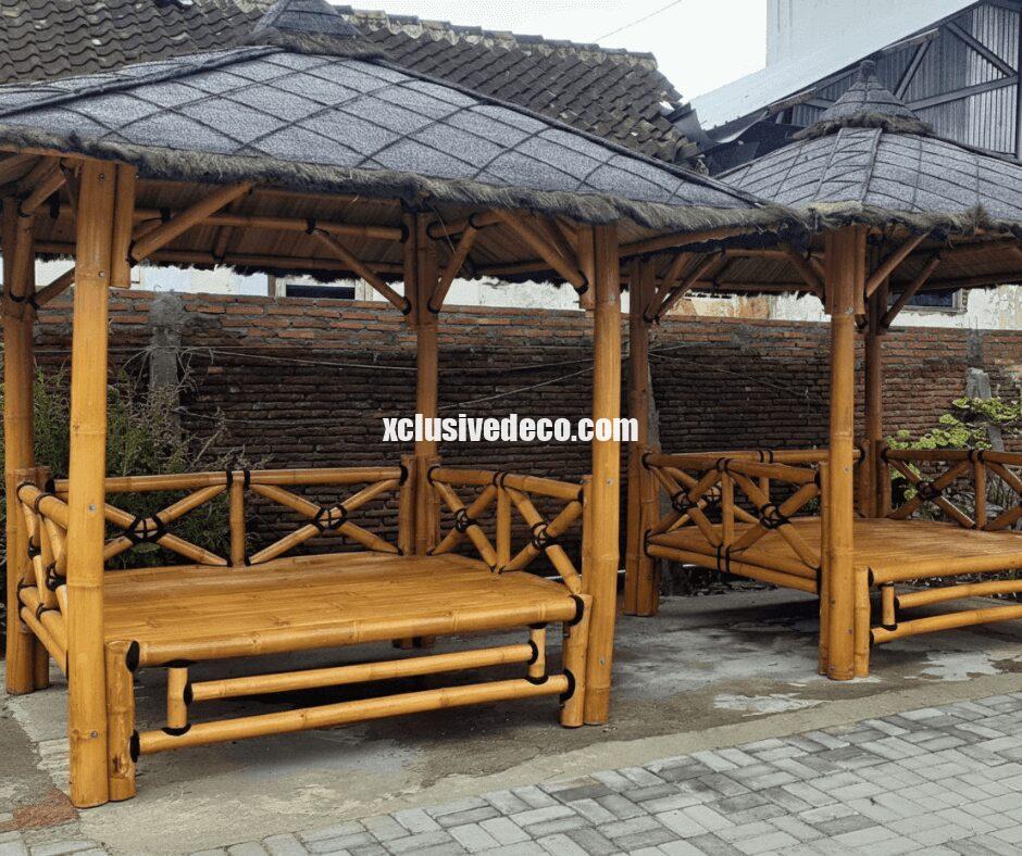 gazebos balinais em bambou avec toit de chaume